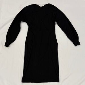 Diane Von Furstenberg Elegant Black Long Sleeve Dress